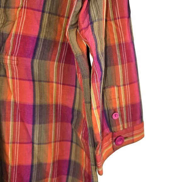 Christopher & Banks Plaid Button-Up Shirt With 3/4 Sleeves Size M JH1848 - Picture 7 of 7